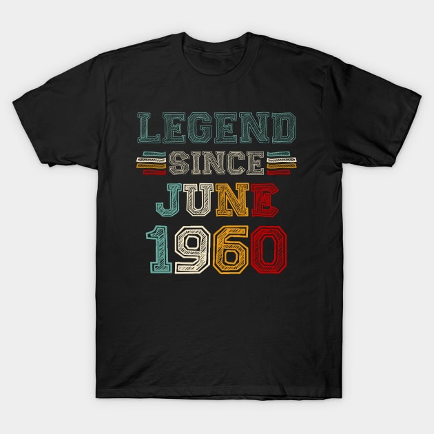 63 Years Old Legend Since June 1960 63rd Birthday T-Shirt by Red and Black Floral